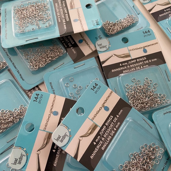 4 SETS: Bead Landing 4mm Jump Ring - Rhodium Silver Hoops Jewelry Making Supply - Picture 6 of 7